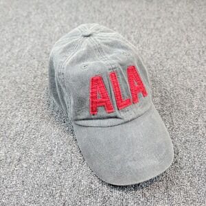 Adams Vintage Collegiate ALA‎ Hat OSFM Grey Red Leather Strap Dad Cap LP101